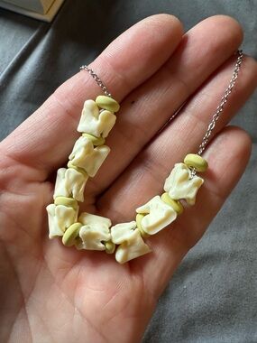 Handmade natural snake vertebrae necklace